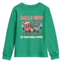 Funny Christmas Bowling Youth Sweatshirt Balls Deep In Christmas Spirit - Wonder Print Shop