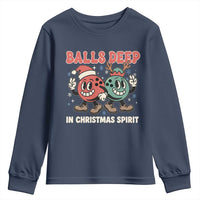 Funny Christmas Bowling Youth Sweatshirt Balls Deep In Christmas Spirit - Wonder Print Shop