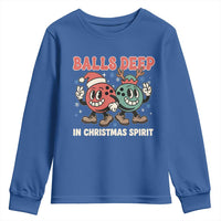 Funny Christmas Bowling Youth Sweatshirt Balls Deep In Christmas Spirit - Wonder Print Shop