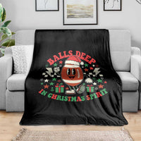 Funny Xmas American Football Throw Blanket Balls Deep In Christmas Spirit Game Day - Wonder Print Shop