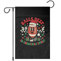 Funny Xmas American Football Garden Flag Balls Deep In Christmas Spirit Game Day - Wonder Print Shop