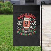 Funny Xmas American Football Garden Flag Balls Deep In Christmas Spirit Game Day - Wonder Print Shop
