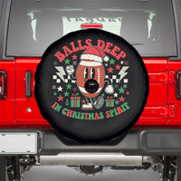 Funny Xmas American Football Spare Tire Cover Balls Deep In Christmas Spirit Game Day - Wonder Print Shop