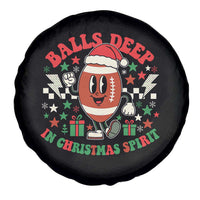 Funny Xmas American Football Spare Tire Cover Balls Deep In Christmas Spirit Game Day - Wonder Print Shop