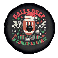 Funny Xmas American Football Spare Tire Cover Balls Deep In Christmas Spirit Game Day - Wonder Print Shop