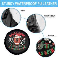 Funny Xmas American Football Spare Tire Cover Balls Deep In Christmas Spirit Game Day - Wonder Print Shop