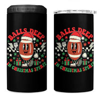 Funny Xmas American Football 4 in 1 Can Cooler Tumbler Balls Deep In Christmas Spirit Game Day - Wonder Print Shop