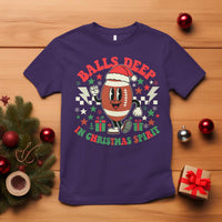 Funny Xmas American Football T Shirt Balls Deep In Christmas Spirit Game Day - Wonder Print Shop