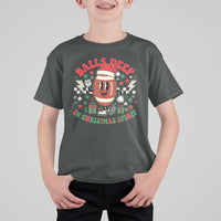 Funny Xmas American Football T Shirt For Kid Balls Deep In Christmas Spirit Game Day - Wonder Print Shop