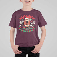 Funny Xmas American Football T Shirt For Kid Balls Deep In Christmas Spirit Game Day - Wonder Print Shop