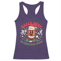 Funny Xmas American Football Racerback Tank Top Balls Deep In Christmas Spirit Game Day - Wonder Print Shop
