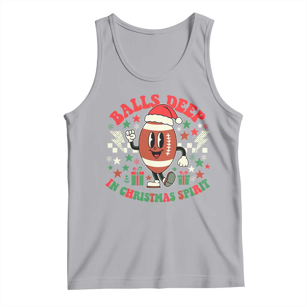 Funny Xmas American Football Tank Top Balls Deep In Christmas Spirit Game Day - Wonder Print Shop