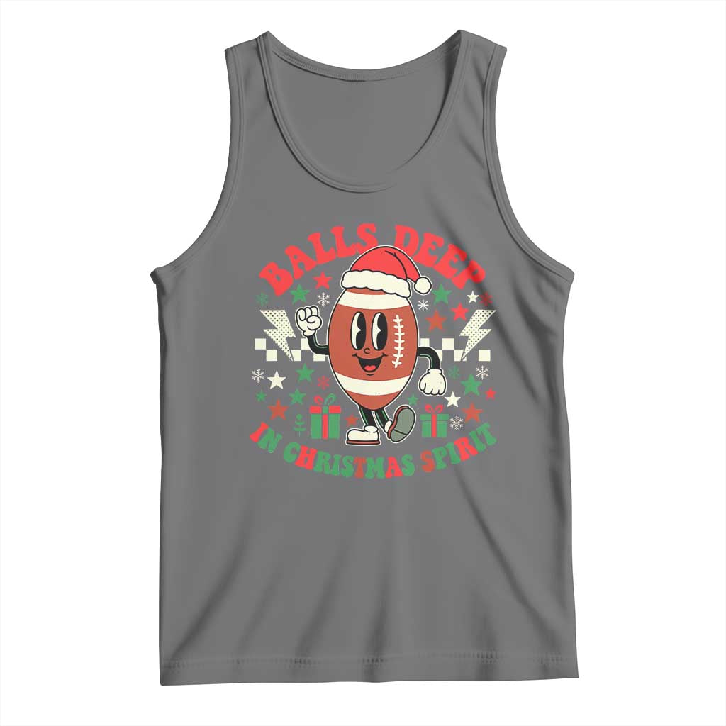 Funny Xmas American Football Tank Top Balls Deep In Christmas Spirit Game Day - Wonder Print Shop