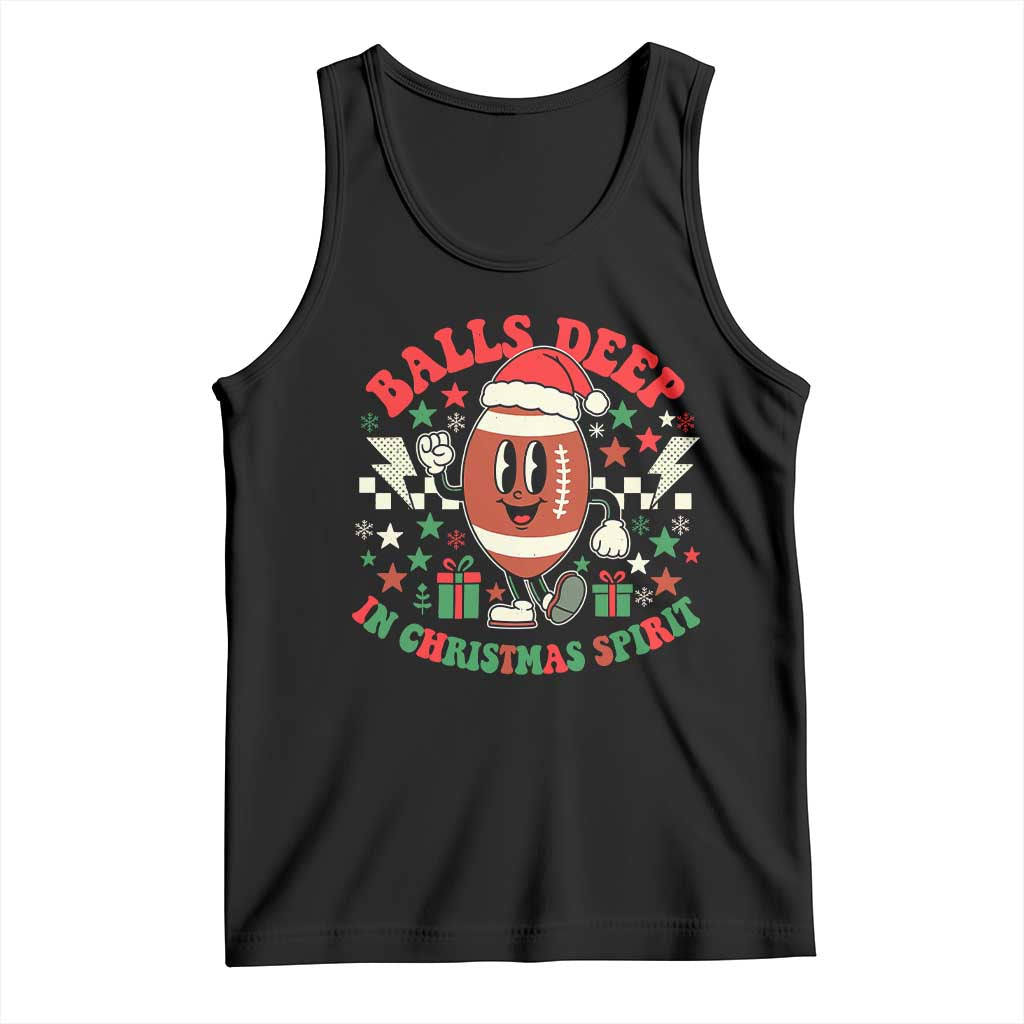 Funny Xmas American Football Tank Top Balls Deep In Christmas Spirit Game Day - Wonder Print Shop
