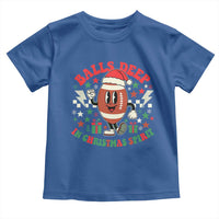 Funny Xmas American Football Toddler T Shirt Balls Deep In Christmas Spirit Game Day - Wonder Print Shop