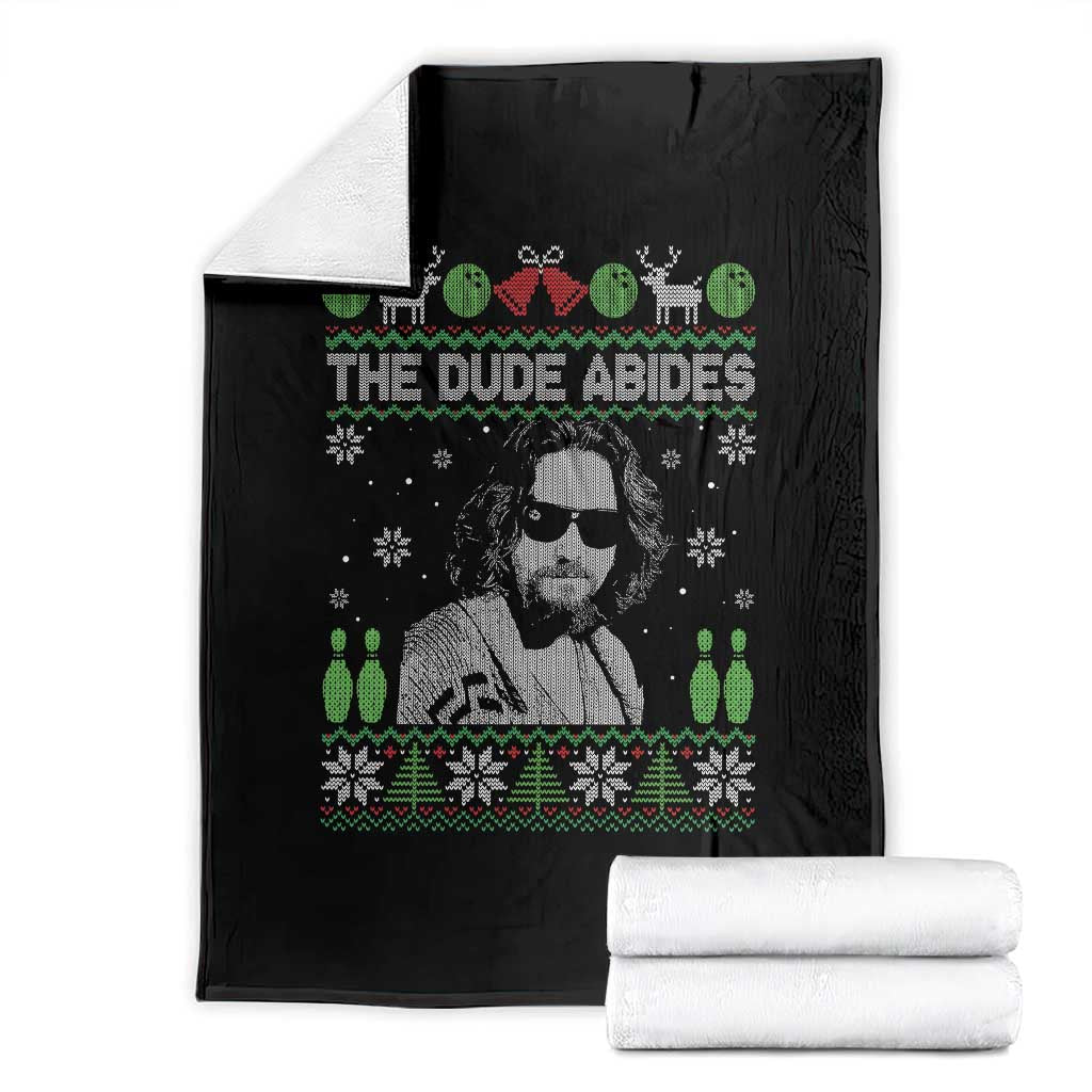 The Dude Abides Christmas Bowling Throw Blanket Funny Bowling Movie - Wonder Print Shop