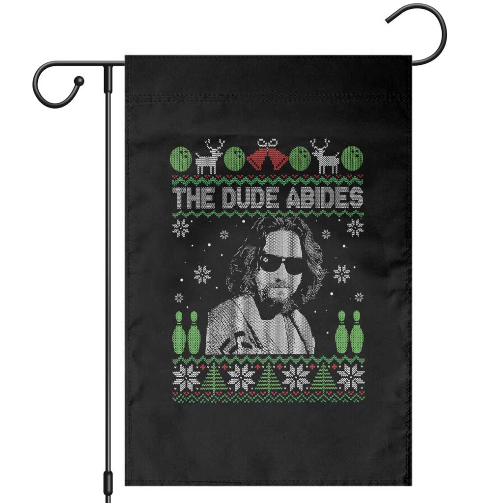 The Dude Abides Christmas Bowling Garden Flag Funny Bowling Movie - Wonder Print Shop