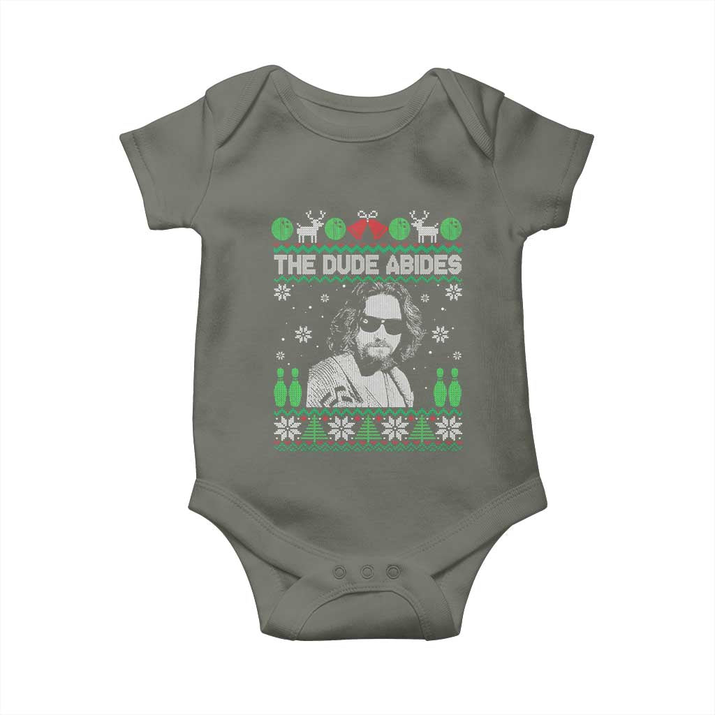 The Dude Abides Christmas Bowling Baby Onesie Funny Bowling Movie - Wonder Print Shop