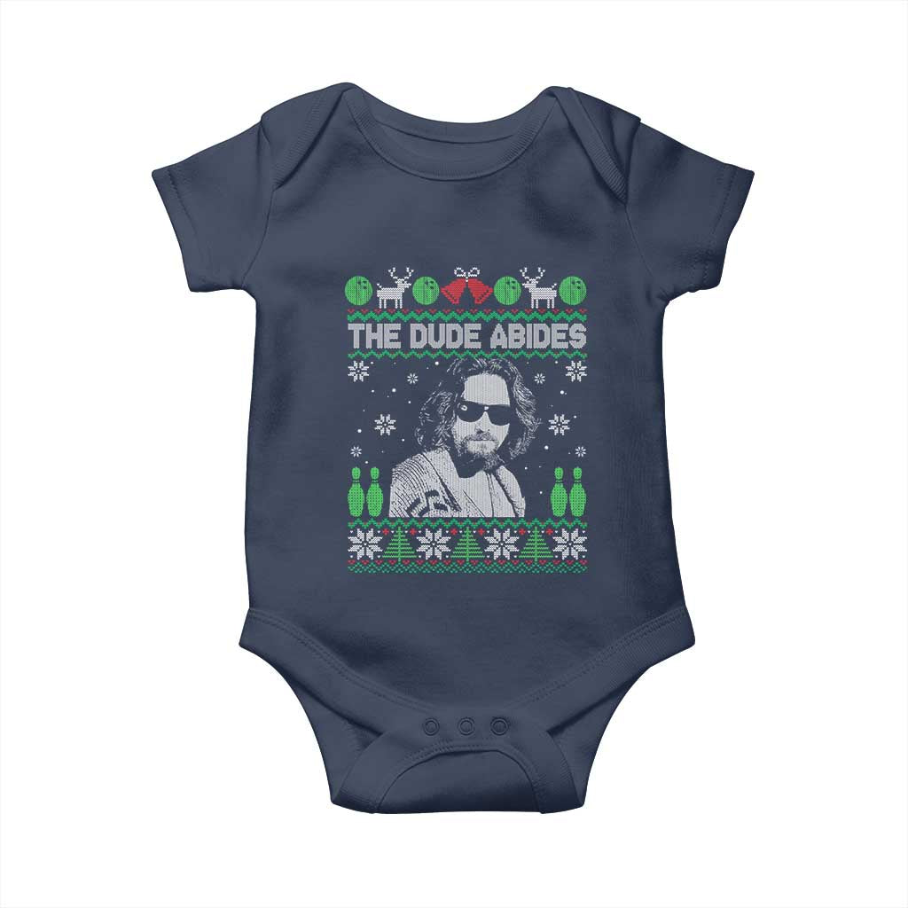 The Dude Abides Christmas Bowling Baby Onesie Funny Bowling Movie - Wonder Print Shop
