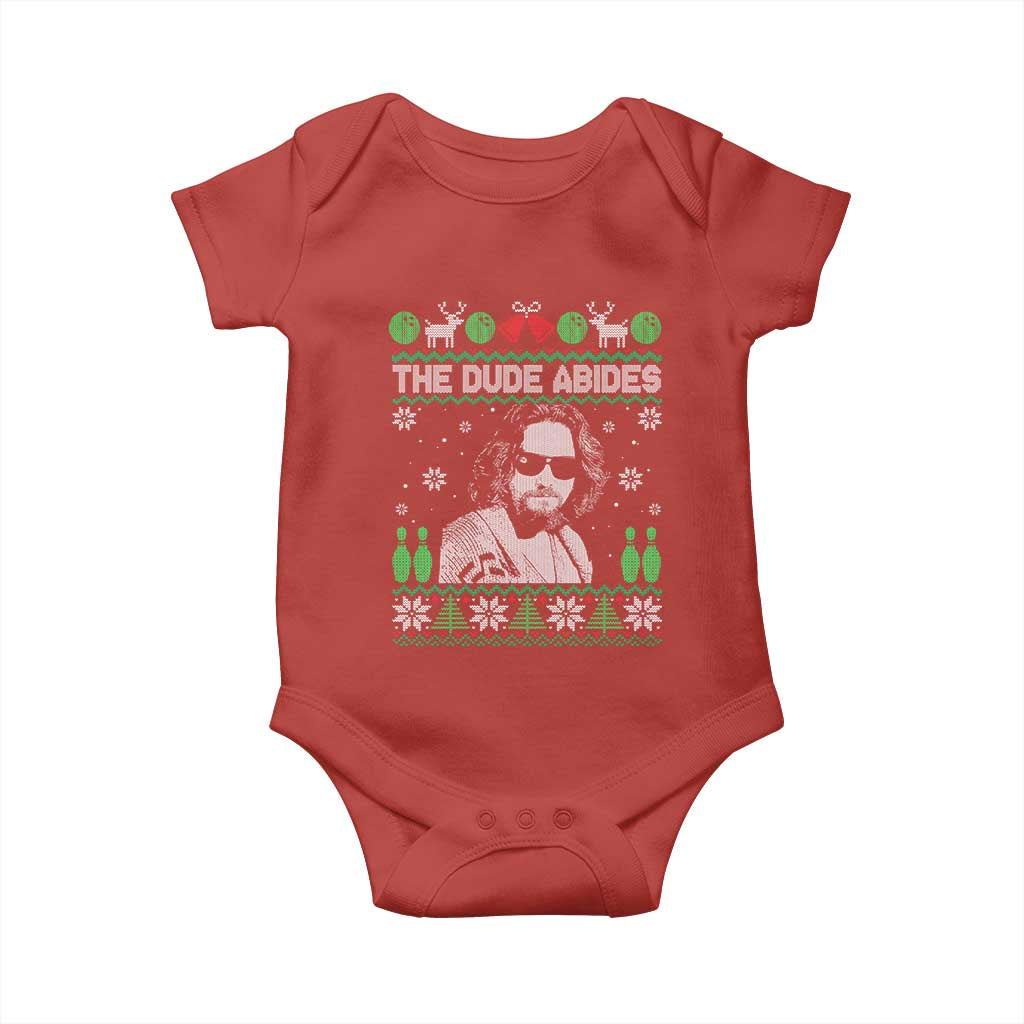 The Dude Abides Christmas Bowling Baby Onesie Funny Bowling Movie - Wonder Print Shop