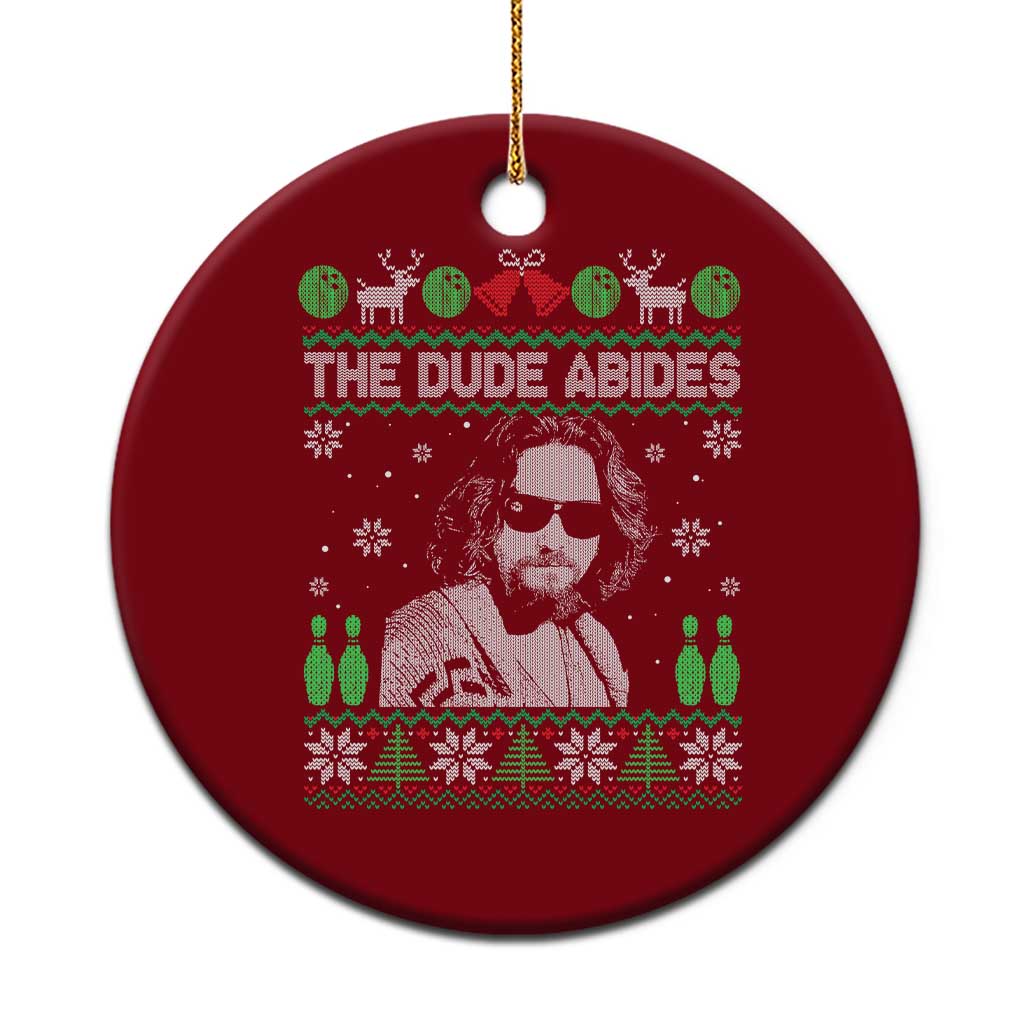 The Dude Abides Christmas Bowling Ceramic Ornament Funny Bowling Movie - Wonder Print Shop