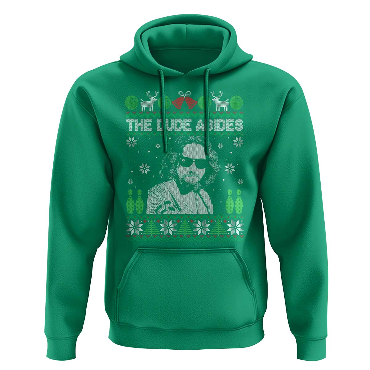 The Dude Abides Christmas Bowling Hoodie Funny Bowling Movie - Wonder Print Shop