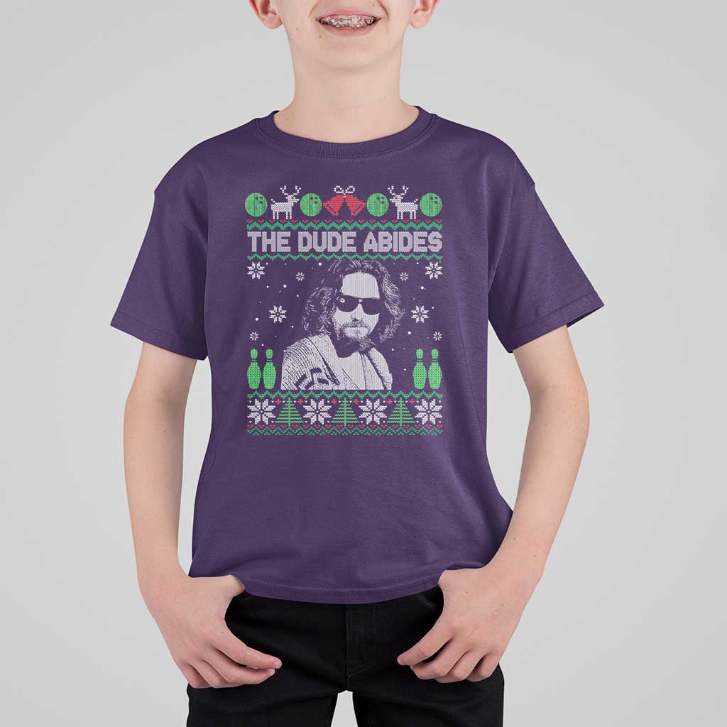 The Dude Abides Christmas Bowling T Shirt For Kid Funny Bowling Movie - Wonder Print Shop