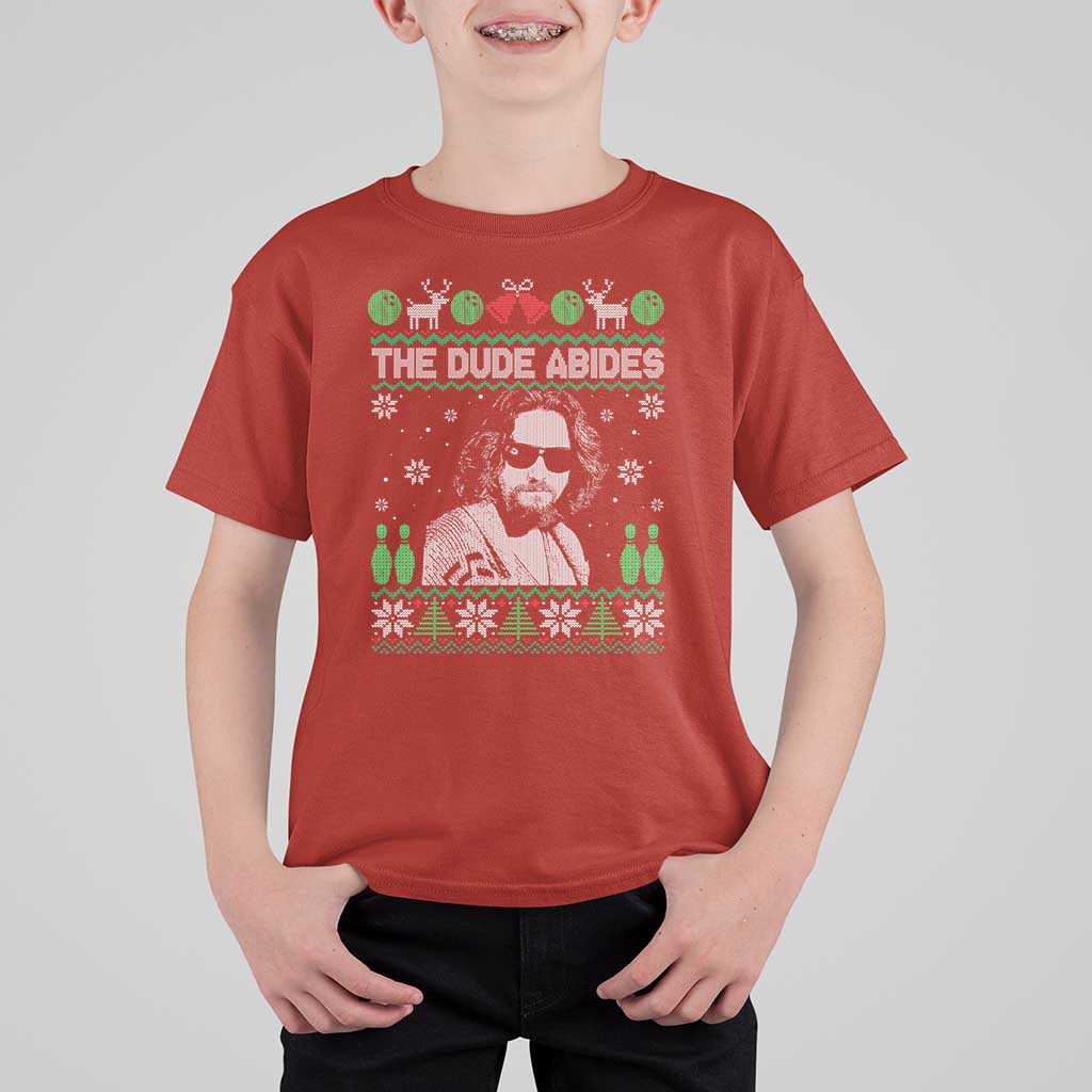 The Dude Abides Christmas Bowling T Shirt For Kid Funny Bowling Movie - Wonder Print Shop