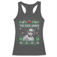 The Dude Abides Christmas Bowling Racerback Tank Top Funny Bowling Movie - Wonder Print Shop