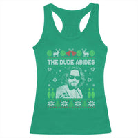 The Dude Abides Christmas Bowling Racerback Tank Top Funny Bowling Movie - Wonder Print Shop