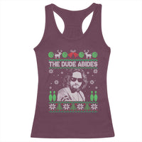 The Dude Abides Christmas Bowling Racerback Tank Top Funny Bowling Movie - Wonder Print Shop