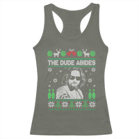 The Dude Abides Christmas Bowling Racerback Tank Top Funny Bowling Movie - Wonder Print Shop