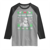 The Dude Abides Christmas Bowling Raglan Shirt Funny Bowling Movie - Wonder Print Shop