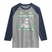 The Dude Abides Christmas Bowling Raglan Shirt Funny Bowling Movie - Wonder Print Shop