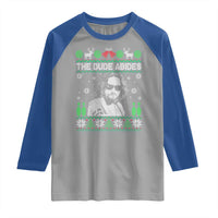 The Dude Abides Christmas Bowling Raglan Shirt Funny Bowling Movie - Wonder Print Shop