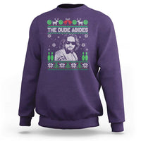 The Dude Abides Christmas Bowling Sweatshirt Funny Bowling Movie - Wonder Print Shop