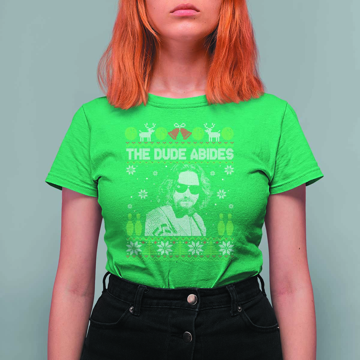 The Dude Abides Christmas Bowling T Shirt For Women Funny Bowling Movie - Wonder Print Shop