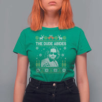 The Dude Abides Christmas Bowling T Shirt For Women Funny Bowling Movie - Wonder Print Shop