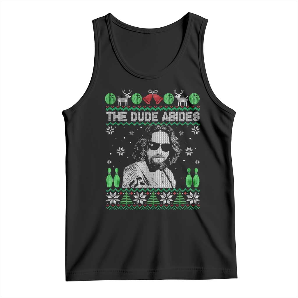 The Dude Abides Christmas Bowling Tank Top Funny Bowling Movie - Wonder Print Shop