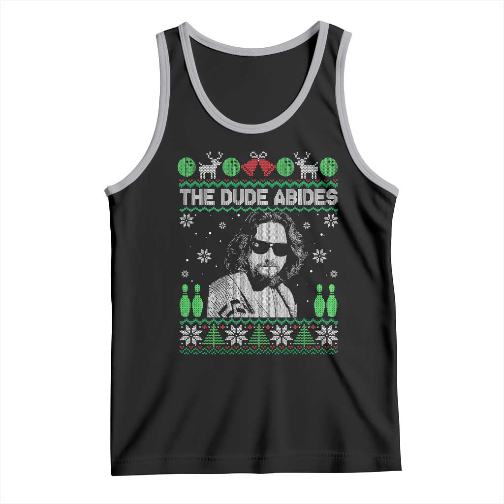 The Dude Abides Christmas Bowling Tank Top Funny Bowling Movie - Wonder Print Shop