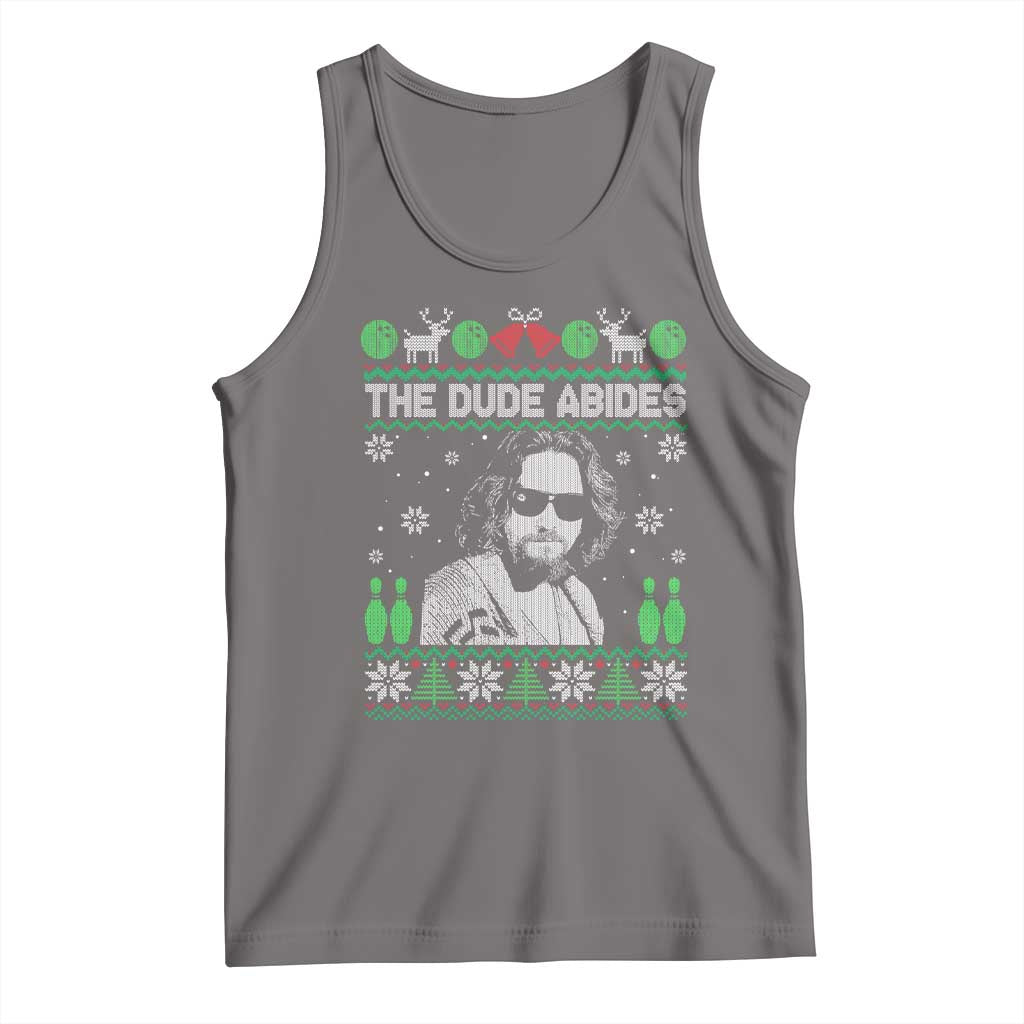 The Dude Abides Christmas Bowling Tank Top Funny Bowling Movie - Wonder Print Shop