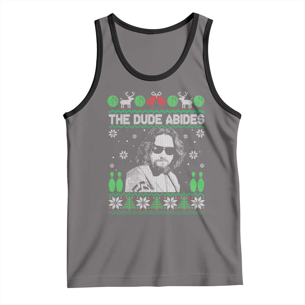 The Dude Abides Christmas Bowling Tank Top Funny Bowling Movie - Wonder Print Shop
