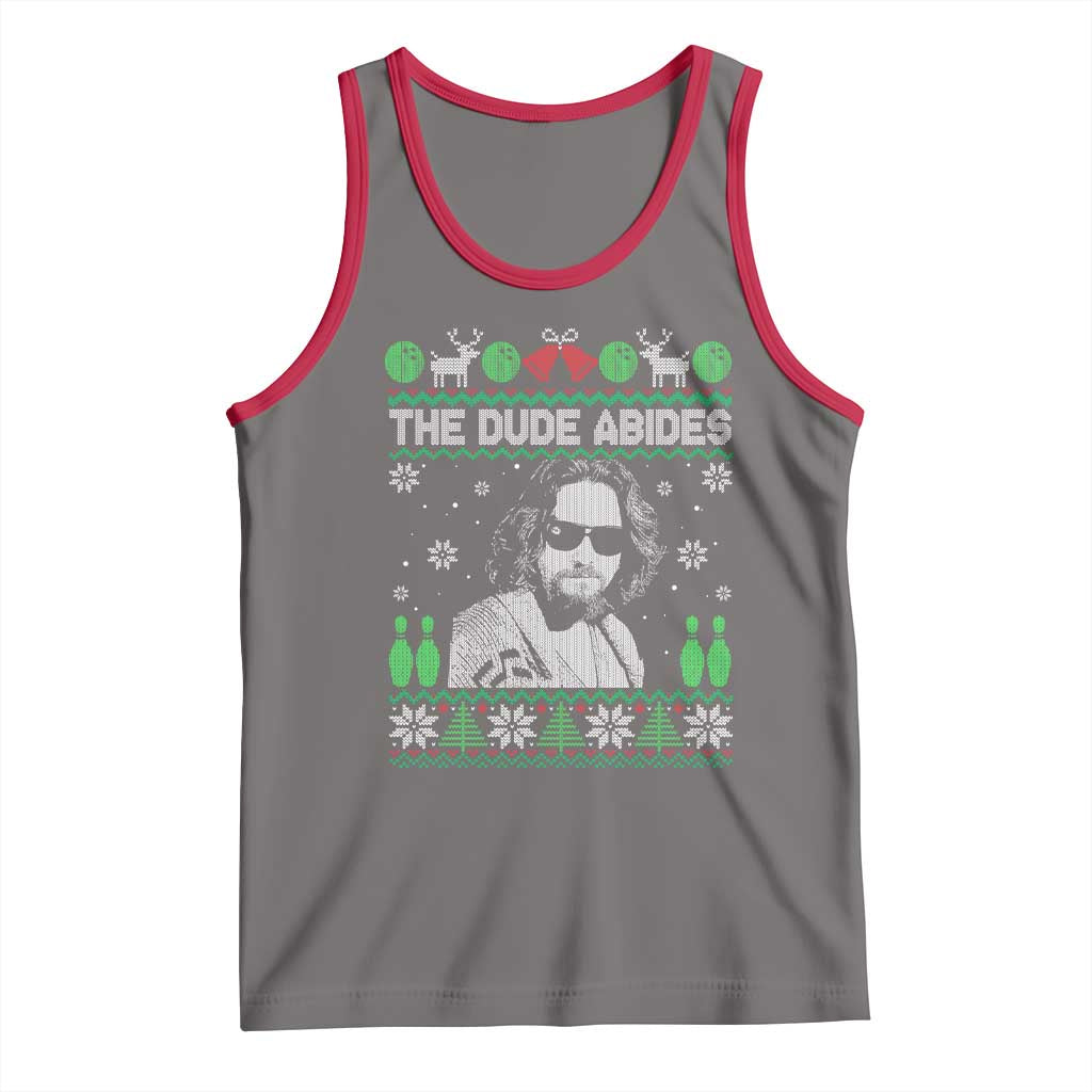 The Dude Abides Christmas Bowling Tank Top Funny Bowling Movie - Wonder Print Shop