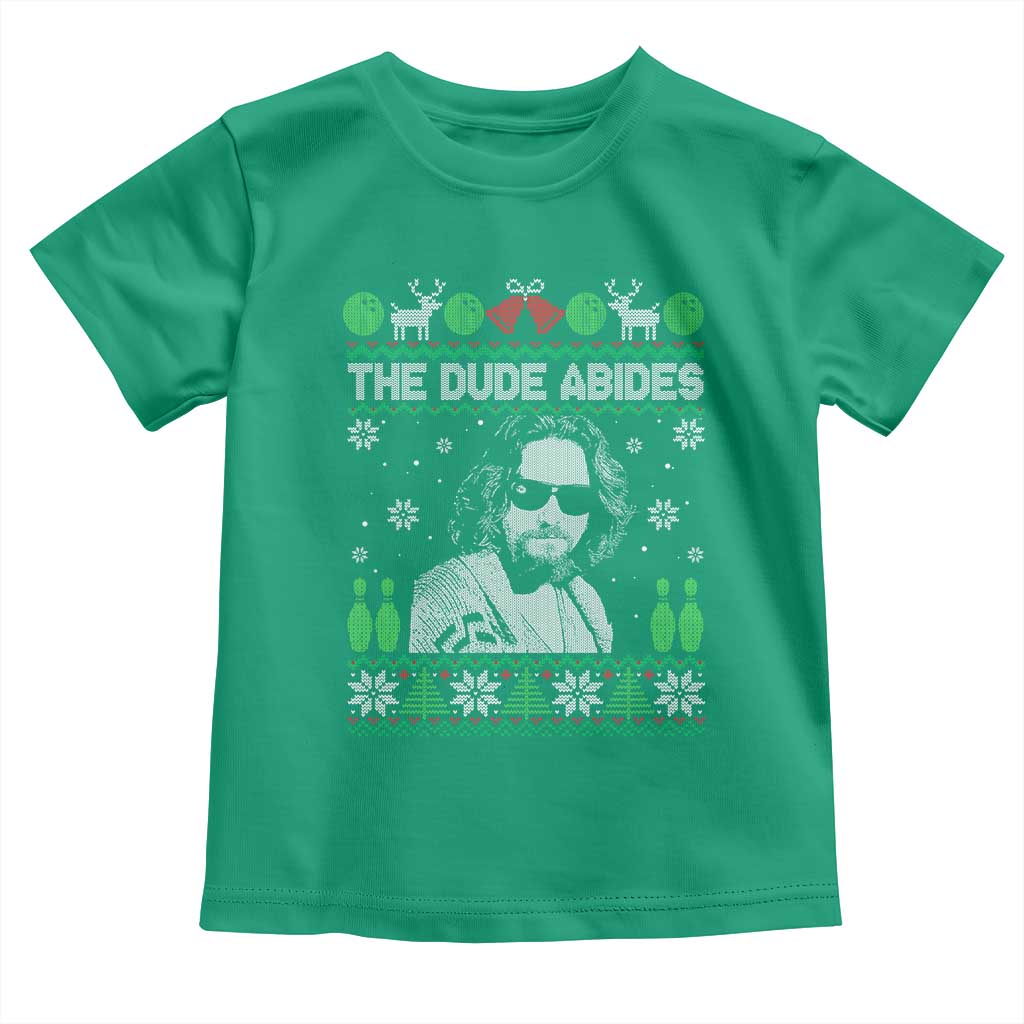 The Dude Abides Christmas Bowling Toddler T Shirt Funny Bowling Movie - Wonder Print Shop
