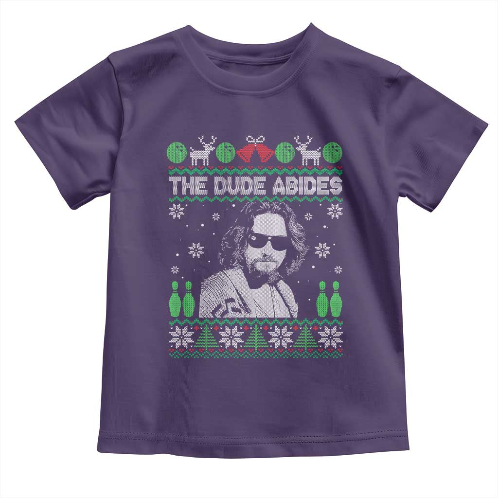 The Dude Abides Christmas Bowling Toddler T Shirt Funny Bowling Movie - Wonder Print Shop