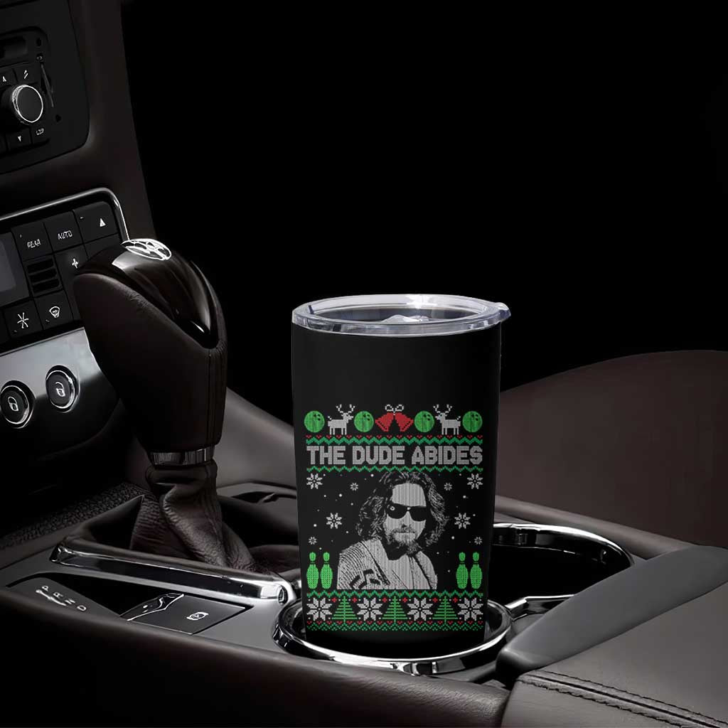 The Dude Abides Christmas Bowling Tumbler Cup Funny Bowling Movie - Wonder Print Shop