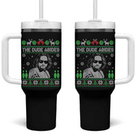 The Dude Abides Christmas Bowling Tumbler With Handle Funny Bowling Movie - Wonder Print Shop