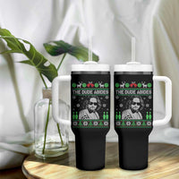 The Dude Abides Christmas Bowling Tumbler With Handle Funny Bowling Movie - Wonder Print Shop