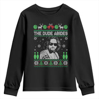 The Dude Abides Christmas Bowling Youth Sweatshirt Funny Bowling Movie - Wonder Print Shop