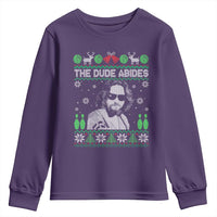 The Dude Abides Christmas Bowling Youth Sweatshirt Funny Bowling Movie - Wonder Print Shop